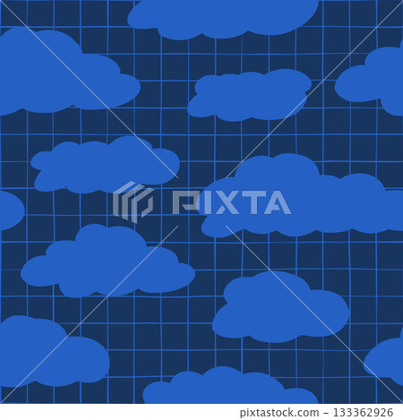 Dark blue pattern with blue clouds and grid creates professional academic design for document covers and office planners 133362926