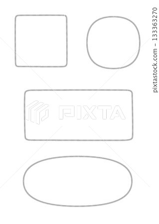 Hand-drawn dotted frame set (decorative frame/label frame) 133363270