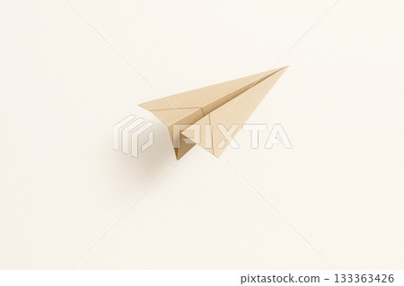 Paper airplane flying on white background minimal concept 133363426