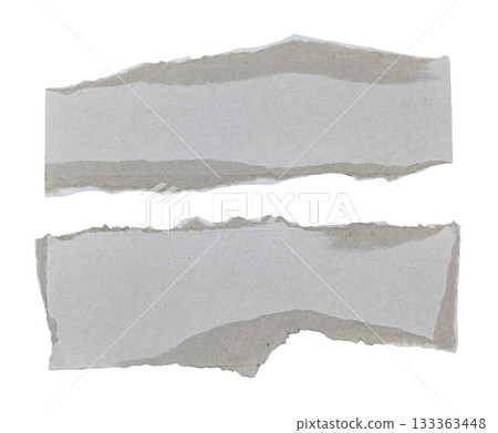Brown kraft paper torn into pieces isolated on white background Brown kraft paper torn into pieces isolated on white background 133363448