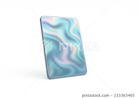 Modern smartphone with iridescent screen isolated on white background 133363465