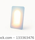 Smartphone displaying glowing arched window light on white background 133363476