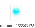 Abstract blue concentric circles on white background for design and technology 133363478