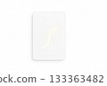 White blank card with abstract contour lines on white background 133363482