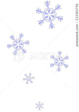 一幅淺藍色飄落雪花的簡單插圖 133363756