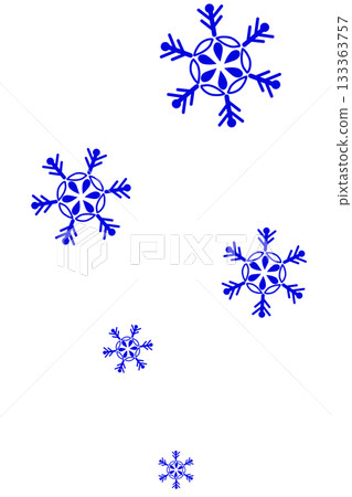 一幅簡單的藍色飄落雪花的插圖 133363757