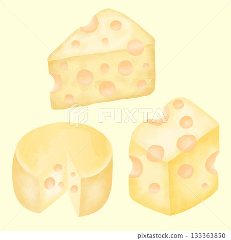 Cheese Lover watercolor swiss cheese slice art Cheese Lover watercolor swiss cheese slice art 133363850