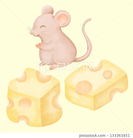 Cheese Lover cheese plate food watercolor artwork 133363851