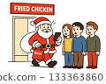 Santa buying chicken for Christmas 133363860