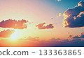 A fantastic sunset sky and soft clouds 133363865