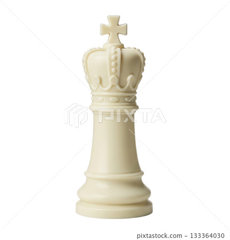 White chocolate chess king piece with a cross on top for strategy game sweet dessert concept White chocolate chess king piece with a cross on top for strategy game sweet dessert concept 133364030
