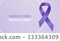 Pancreatic Cancer Awareness Month concept. Banner template with purple ribbon. Vector illustration. 133364309