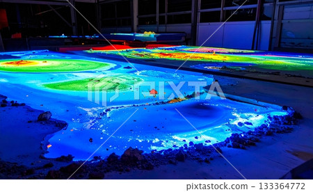 Abstract blue and green technology background with a digital globe map, landscape art design, and colorful pattern illustration Abstract blue and green technology background with a digital globe map, landscape art design, and colorful pattern illustration 133364772