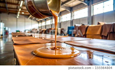 Old coffee shop kitchen table with industrial plant steel milk production 133364804