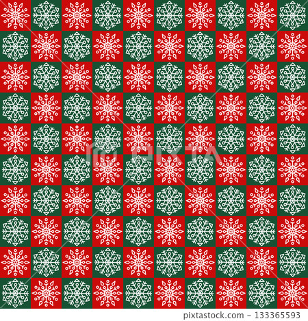 Christmas checkered pattern with decorative... - Stock Illustration ...