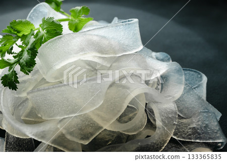 Boiled danmyeon, Korean thick glass noodles Boiled danmyeon, Korean thick glass noodles 133365835