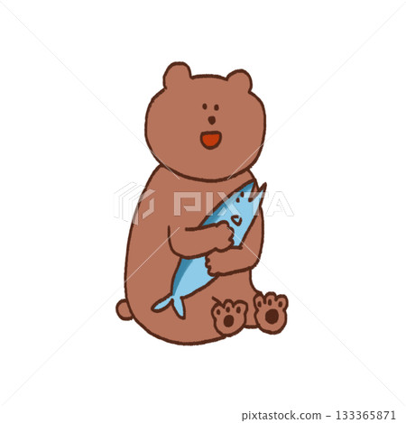 坐著的熊的插圖 133365871