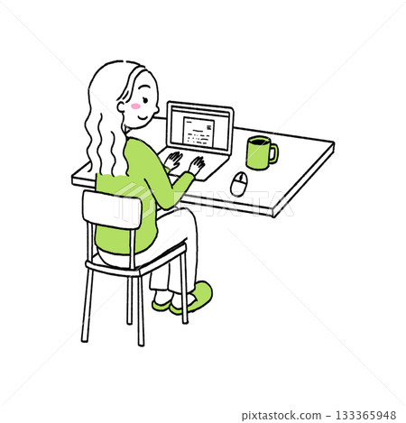 Woman working remotely Woman working remotely 133365948