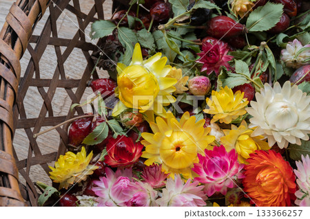 Colorful flower wallpaper material 133366257
