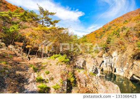 栃木縣日光市：紅葉染紅的龍王峽和鬼怒川 133366425