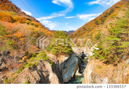 栃木縣日光市:紅葉染紅的龍王峽和鬼怒川 栃木縣日光市:紅葉染紅的龍王峽和鬼怒川 133366557