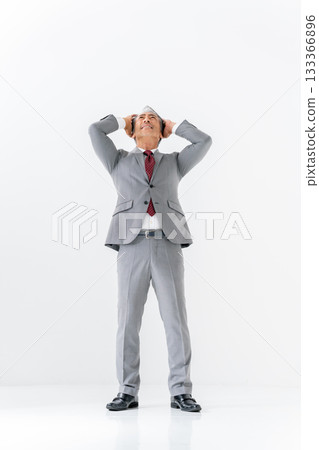 Businessman portrait whole body worried Businessman portrait whole body worried 133366896