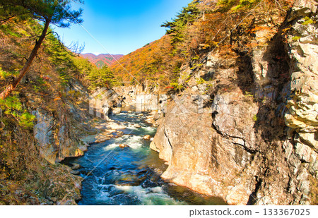 栃木縣日光市：紅葉染紅的龍王峽和鬼怒川 133367025