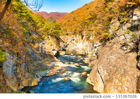 栃木縣日光市：紅葉染紅的龍王峽和鬼怒川 133367026