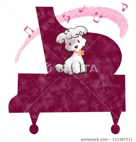 Piano and dog 133367511