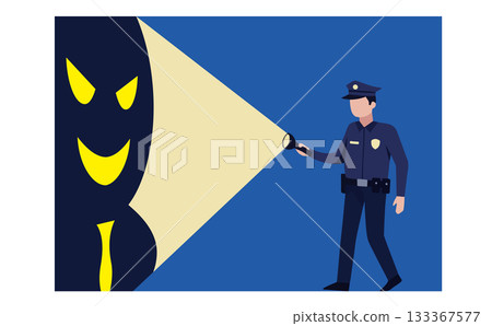 Patrolling security guards and criminals Patrolling security guards and criminals 133367577