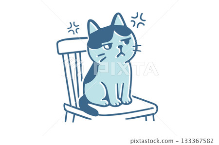 Illustration of an irritated pet cat Illustration of an irritated pet cat 133367582