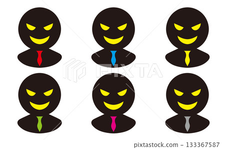 罪犯剪影插圖，一套6種顏色 133367587