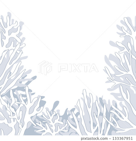 Icy tree branches covered with snow. Christmas frame background, vector isolated illustration Icy tree branches covered with snow. Christmas frame background, vector isolated illustration 133367951
