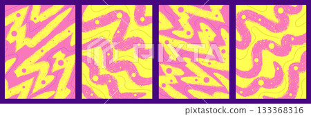Abstract Poster Set with Pop Art Grunge Style. Hand Drawn Memphis Background for Poster, Banner, Cover or Card Design Abstract Poster Set with Pop Art Grunge Style. Hand Drawn Memphis Background for Poster, Banner, Cover or Card Design 133368316