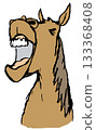 一匹馬張著嘴咆哮 133368408