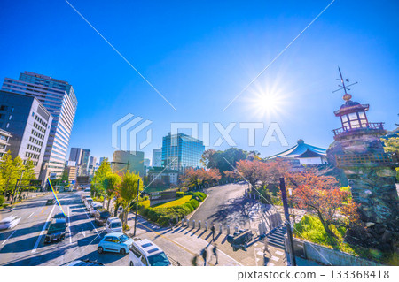 A ray of hope for a new era in the Tokyo urban landscape of Japan...View of Kudanshita Station, Showakan, Kudan Kaikan, Nippon Budokan, etc. = November 21st A ray of hope for a new era in the Tokyo urban landscape of Japan...View of Kudanshita Station, Showakan, Kudan Kaikan, Nippon Budokan, etc. = November 21st 133368418