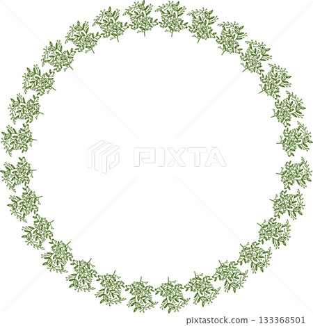 Spring frame template. Leaf elements decoration. Easter border with empty space for your text Spring frame template. Leaf elements decoration. Easter border with empty space for your text 133368501