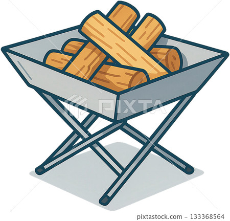 色彩鮮豔的露營裝備插圖 133368564