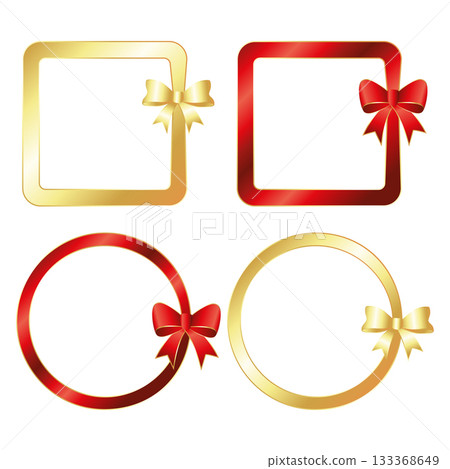 Set of isolated frames with tied bow, festive beautiful design Set of isolated frames with tied bow, festive beautiful design 133368649