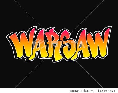 Warsaw city graffiti typography lettering design 133368833