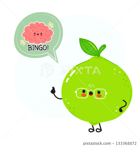 Cute lime character having a smart idea 133368872