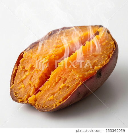 A photo of a simple, warm roasted sweet potato 133369059