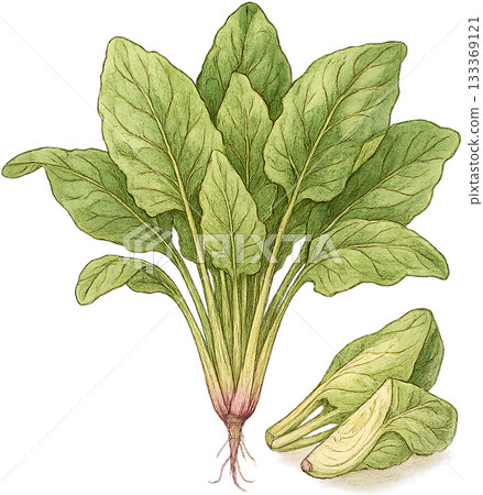 A subtle line drawing illustration 133369121