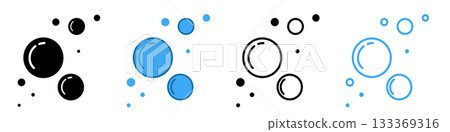 Soap foam bubbles vector icon. Fizzy drink, champagne pictogram, oxygen bubbles design 133369316