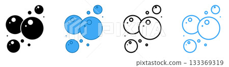 Soap foam bubbles vector icon. Fizzy drink, champagne pictogram, oxygen bubbles design 133369319