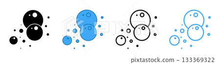 Soap foam bubbles vector icon. Fizzy drink, champagne pictogram, oxygen bubbles design Soap foam bubbles vector icon. Fizzy drink, champagne pictogram, oxygen bubbles design 133369322