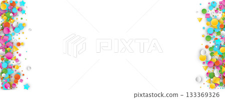 Confetti circles isolated. Round paper party confetti pattern 133369326