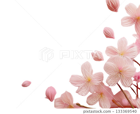3d three-dimensional pink cherry blossom frame 3d three-dimensional pink cherry blossom frame 133369540