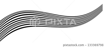 Black line wave pattern. Optical illusion stripe background, abstract geometric wavy texture 133369798