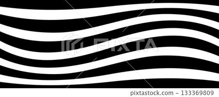 Black line wave pattern. Optical illusion stripe background, abstract geometric wavy texture Black line wave pattern. Optical illusion stripe background, abstract geometric wavy texture 133369809
